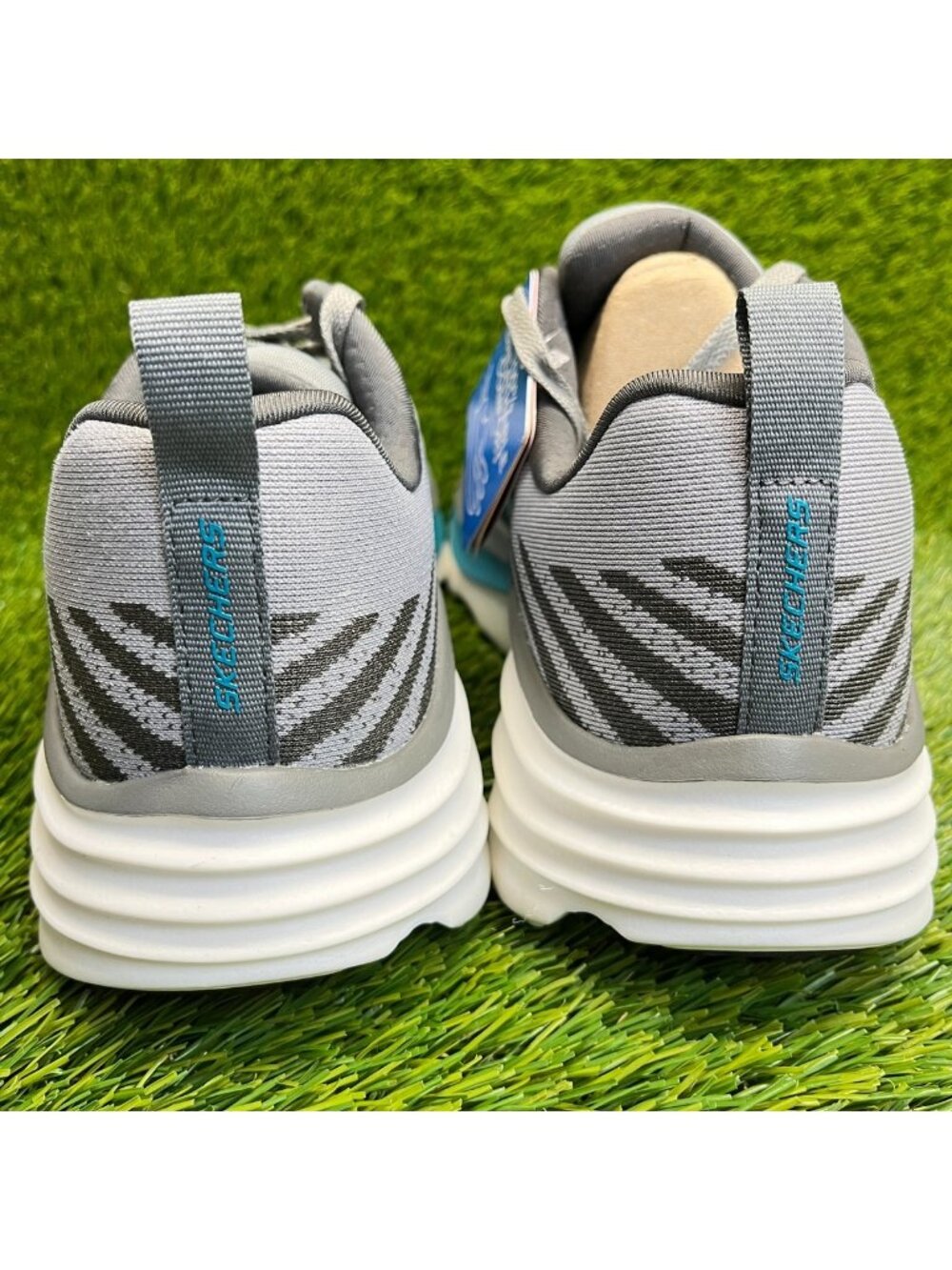 Skechers D'Lux Vapor Gallor Mens Size 9 Gray Athletic Running Shoes Sneakers - Picture 6 of 9